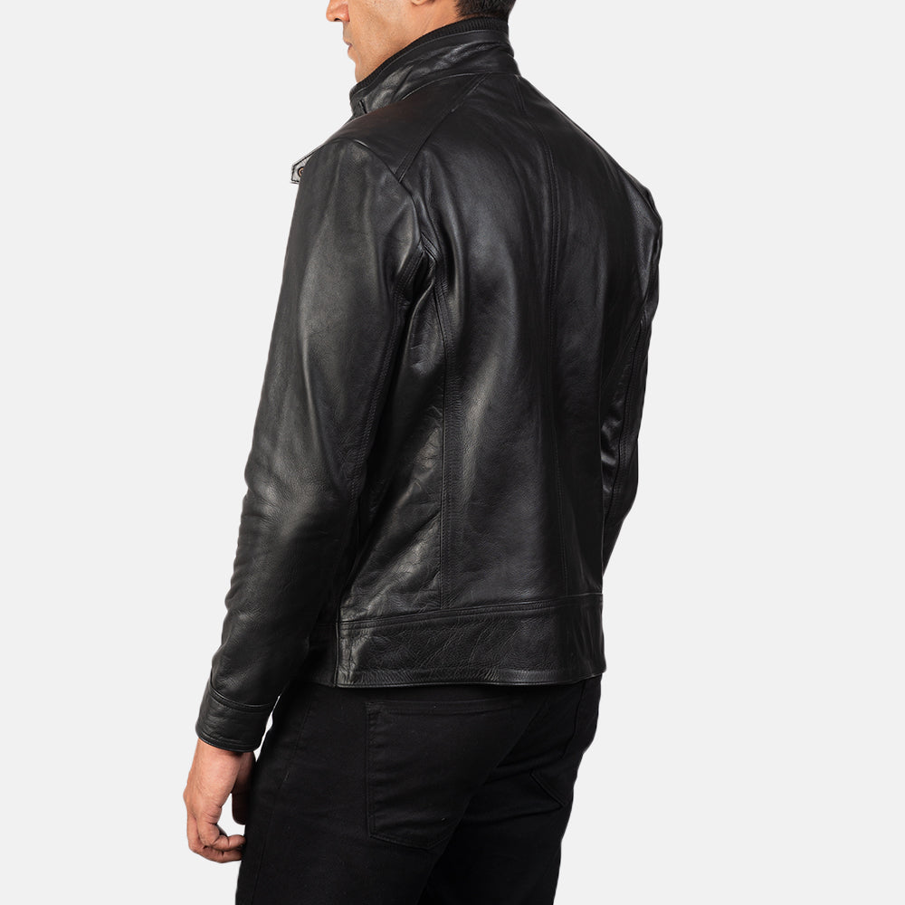 Black Leather Biker Jacket for men