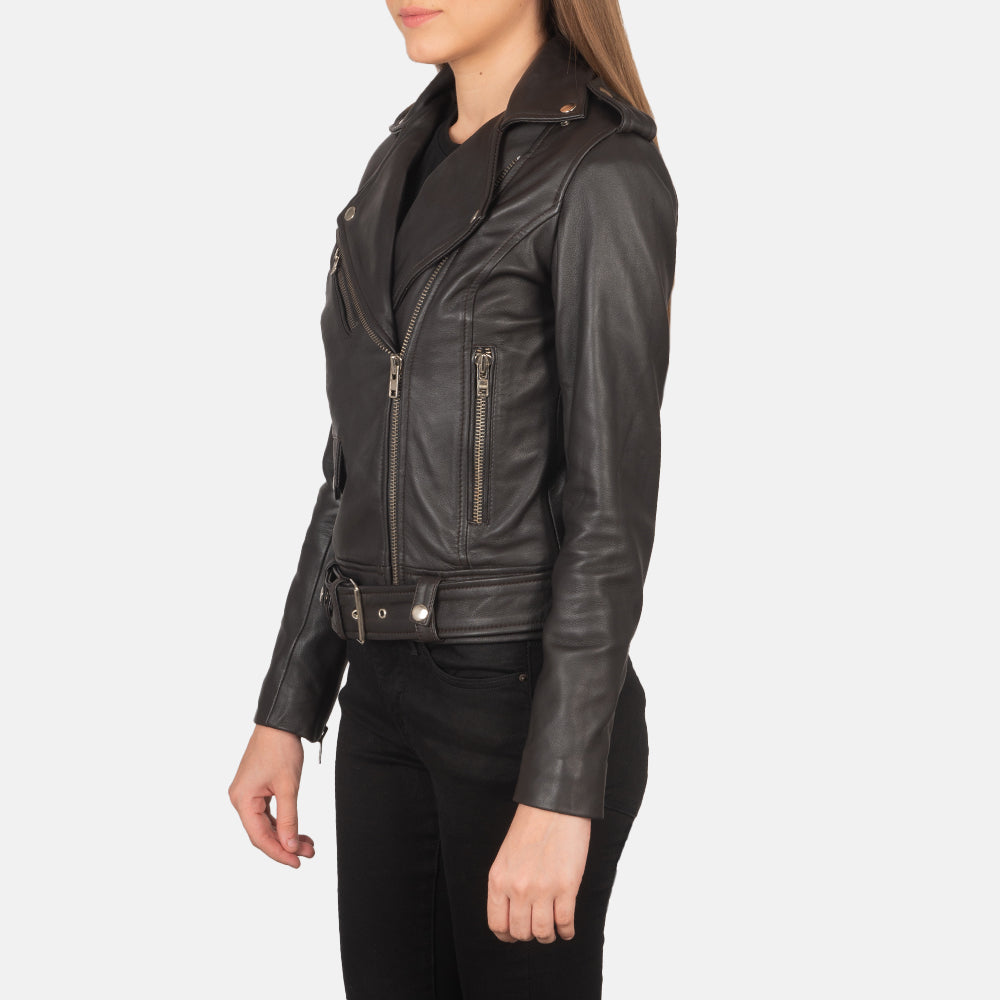 Ilia real sheepskin Leather Biker Jacket/Cafe racer jacket