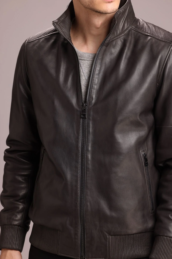 Mens Titan Biker sheepskin Leather Jacket