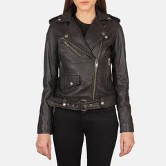 Ilia Brown Leather Biker Jacket
