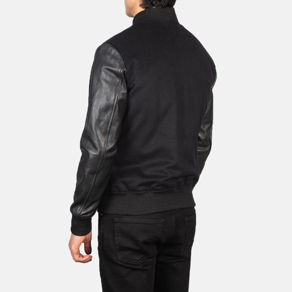 Jones Black Hybrid Varsity Jacket
