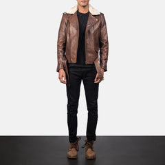 Rikon Mocha Suede Biker Jacket for men-Biker Jacket