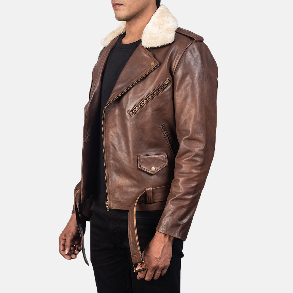 Rikon Mocha Suede Biker Jacket for men-Biker Jacket