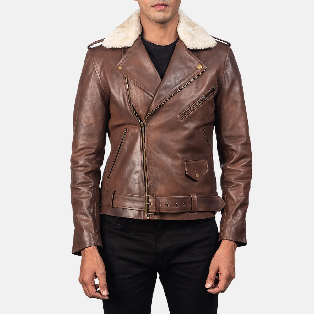 Rikon Mocha Suede Biker Jacket for men-Biker Jacket
