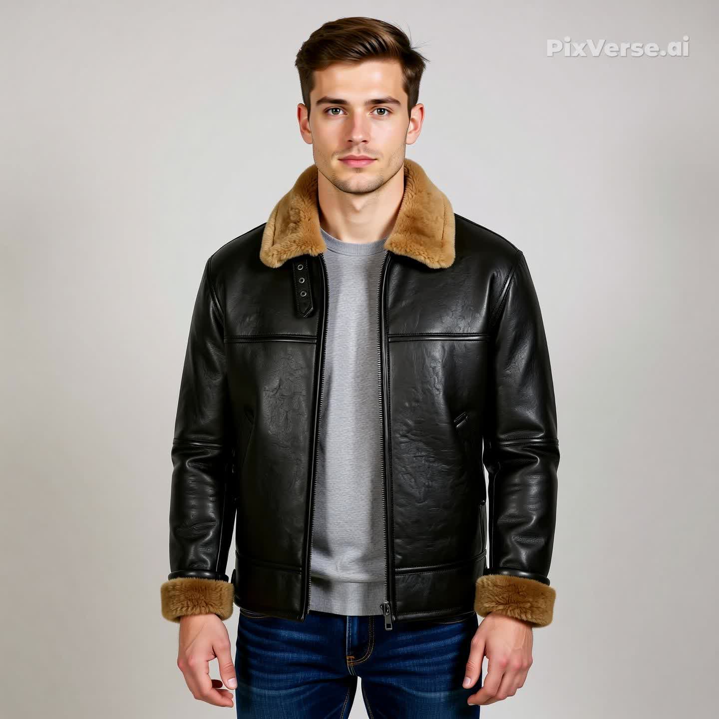 Military Black B3 Bomber RAF Aviator Cockpit Pilot Leather Jacket With Real Sheepskin Ginger Shearling Shearling for Winters