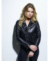 Premium Quality Casual Sports Black Leather Coat for Women - MNCLeather