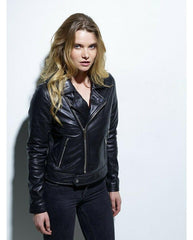 Premium Quality Casual Sports Black Leather Coat for Women - MNCLeather