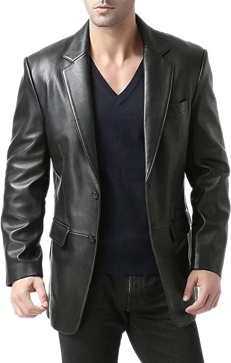 Premium Black Real Lambskin Leather Sports Coat for Formal and Casual Wear - MNCLeather