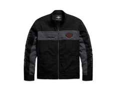 Lightweight Canvas Cotton Copperblock Grey Black Cotton Jacket for Men - MNCLeather