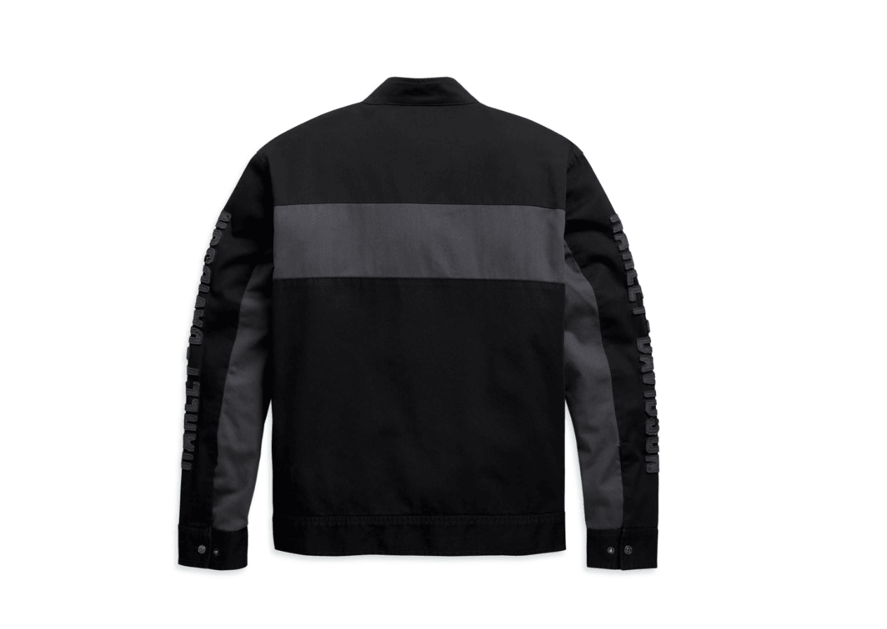 Lightweight Canvas Cotton Copperblock Grey Black Cotton Jacket for Men - MNCLeather