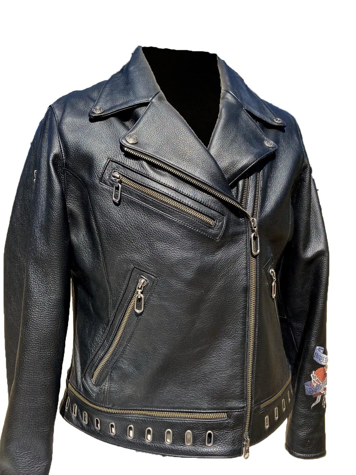 Harley Davidson Road Angel High Quality Motorcycle Cowhide Leather Jacket for Women - MNCLeather