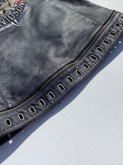 Harley Davidson Road Angel High Quality Motorcycle Cowhide Leather Jacket for Women - MNCLeather