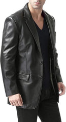 Premium Black Real Lambskin Leather Sports Coat for Formal and Casual Wear - MNCLeather
