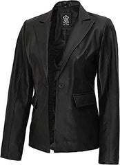 High-Quality Casual Black Genuine Leather Sports Coat for Women - MNCLeather