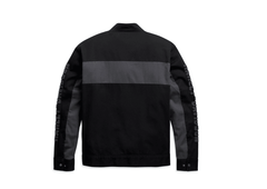 Lightweight Canvas Cotton Copperblock Grey Black Cotton Jacket for Men - MNCLeather