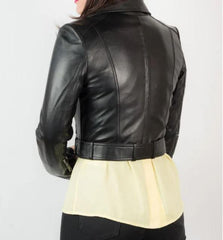 Women Handmade Lightweight Motorcycle Lambskin Real Leather Jacket - MNCLeather