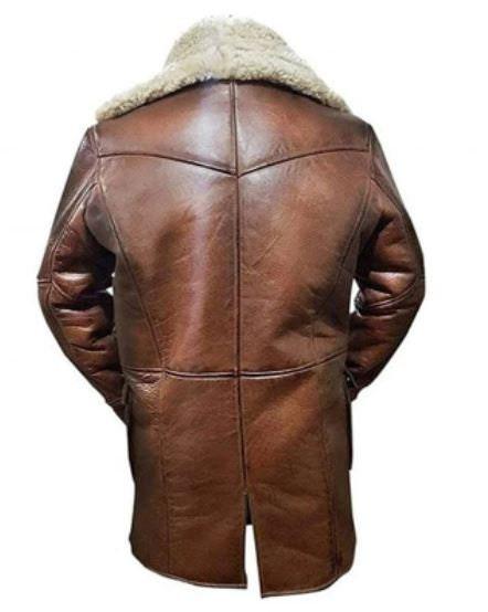 Brown Lambskin Real Shearling Coat in Bronze Waxed Brown Colour and Real Sheep Shearling for Winters - MNCLeather