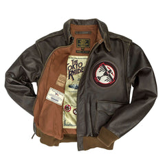 Tokyo Raiders USAAF A2 Military Bomber Leather Jacket for Men in Black Colour
